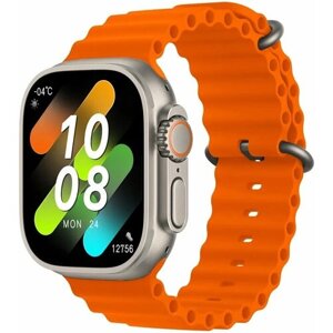 Умные часы HK8 PROMAX, Уведомления, звонки, Bluetooth, iOS Android, оранжевые