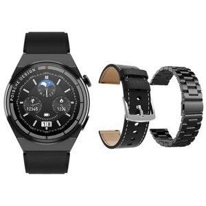 Умные часы Smart Watch GT3 Max (Porsche Design) мужские 46 mm. 3 ремешка в комплекте