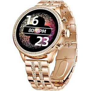 Умные часы женские GEN9 Smart Watch 42 MM, 2 ремешка, 1.28 IPS, iOS, Android, Bluetooth звонки, Уведомления, Шагомер, Золотистый