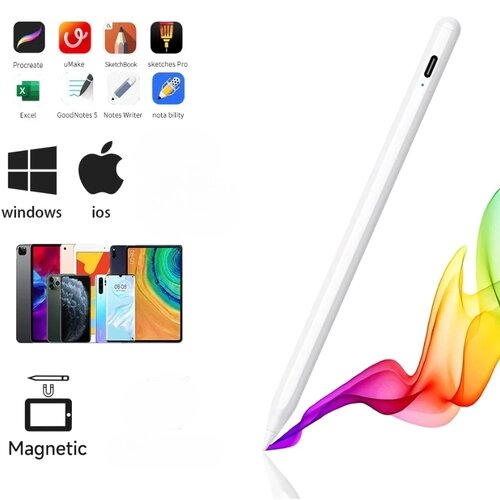Универсальный стилус для iPad, iPad Pro, iPad Air, iPad mini с 2018г и новее / Стилус Magnetic Stylus Pen с боковой магнитной поддержкой для iOS