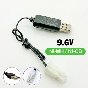 USB зарядное устройство для Ni-Cd и Ni-Mh аккумуляторов 9.6V с разъемом Tamiya KET-2P, кабель питания 9.6В тамия (TAMIYA plug) КЕТ-2Р