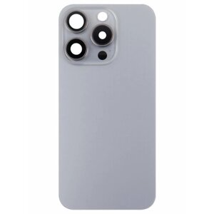Задняя крышка для Apple iPhone 15 Pro (со стеклом камеры) (серая)