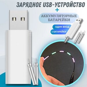 Зарядное USB-устройство Элемент питания CR425 для умных светящихся LED поплавков один вход , 2 батарейки