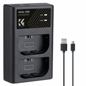 Зарядное устройство K&F Concept KF28.0007 for LPE6NH (micro USB/Type-C)