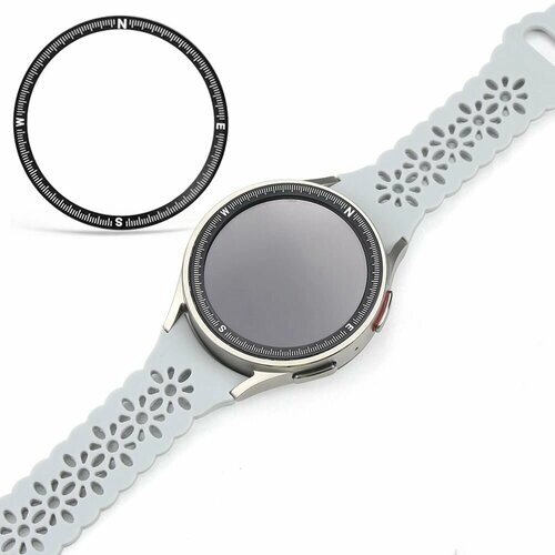 Защитное металлическое кольцо Безеля с делениями для Samsung Galaxy Watch 5 Pro 45мм - черное