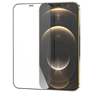 Защитное стекло на iPhone 12 (6.1)/12 PRO (6.1), 6D, с сеточкой для динамика, черное, X-CASE