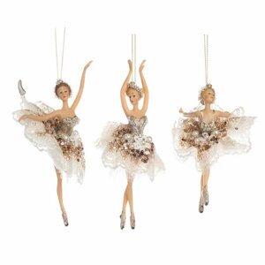 Балерины GOODWILL M&G с кружевом и жемчужинками кремовые 17 см (цена за набор из 3шт)