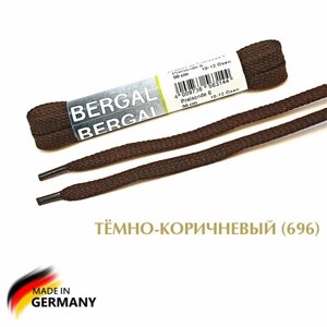 BERGAL Шнурки плоские широкие 90 см цветные. (тёмно-коричневый (696