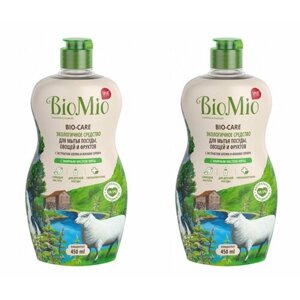BioMio Средство для ручного мытья посуды Bio-Care с эфирным маслом мяты, 450 мл, 2 шт