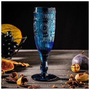 Бокал для шампанского Magistro «Ларго», 180 мл, 719,7 см, цвет синий