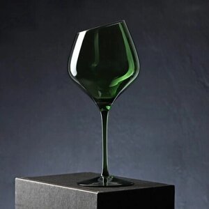 Бокал для вина Magistro Иллюзия, 540 мл, 10?24 см, цвет зелёный Magistro 9080454 .