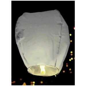 Бумажный небесный китайский летающий фонарик Страна Карнавалия, белый, 36 см