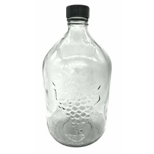 Бутыль Казак с виноградной лозой прозрачная 5л. Стеклянная бутылка для вина 5000мл