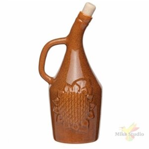 Бутылка для масла Подсолнух Керамика коричневый с крышкой