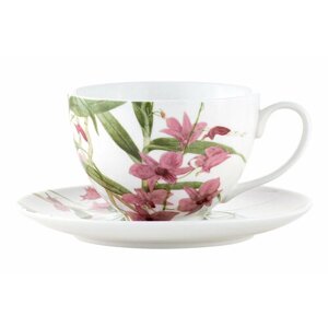 Чашка с блюдцем Орхидея розовая, 0,24 л