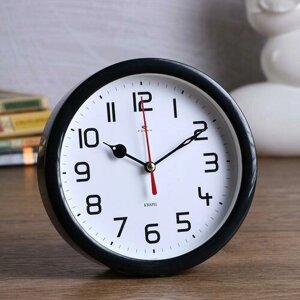 Часы - будильник настольные "Классика", дискретный ход, циферблат d-15 см,15.5 х 4.5 см, АА