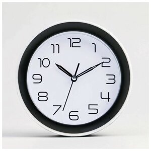 Часы - будильник настольные "Классика", с подвесом, дискретный ход, 15 х 4 см. белый