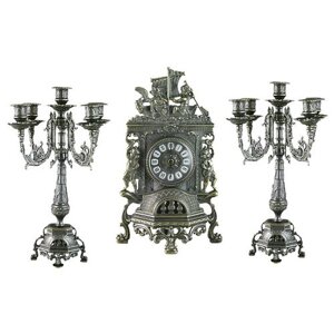 Часы каминные с канделябрами на 5 свечей Высота: 40 см