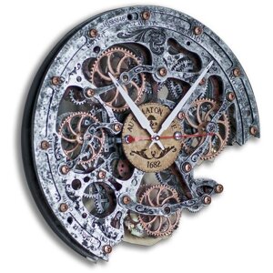 Часы Настенные Автоматон Bite 1682 Метал с вращающимися шестеренками