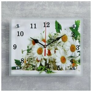 Часы настенные, серия: Цветы, Ромашки'20х25 см