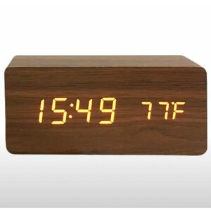 Часы настольные электронные с будильником, датчик температуры, регулировка яркости