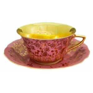 Чайная пара 100 мл Leander "Виндзор /Золотые цветы /розовая" 1 / 158714