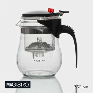 Чайник стеклянный заварочный «Мехико», 350 мл, с металлическим ситом, пластиковая колба