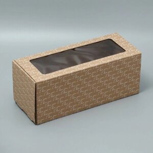 Дарите Счастье Коробка складная с PVC-окном Love you, 16 х 35 х 12 см