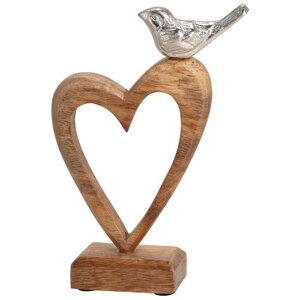 Декоративная фигура "Сердце с птичкой"