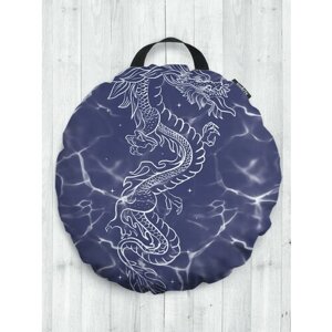 Декоративная подушка сидушка JoyArty "Китайский дракон" на пол круглая, 52 см