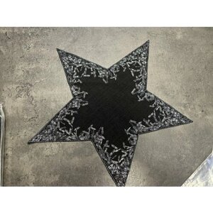 Декоративная салфетка Новый год ALTAIR (черный, 30 круг/звезда)