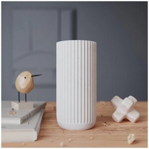 Декоративная ваза для сухоцветов Chloe M, 20x9.5 см, бетон, белая матовая