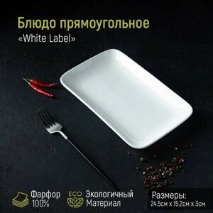 Доляна Блюдо фарфоровое прямоугольное White Label, 24,515,5 см, цвет белый