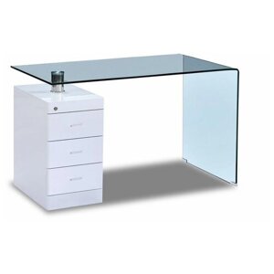 ESF письменный стол F-306-650, ШхГхВ: 125х65х75 см, цвет: белый/прозрачный