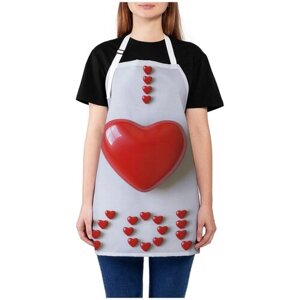 Фартук кухонный JoyArty "Вектор сердец", универсальный размер для женщин и мужчин