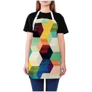 Фартук женский для готовки JoyArty "Цветные пятиугольники", универсальный размер