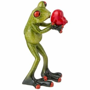Фигурка декоративная Лягушка - сердце в подарок Размер: 8,2*8*14 см