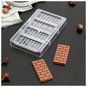 Форма для шоколада и конфет «Брикс», 4 ячеек, 20122,5 см, ячейка 8,54,21 см