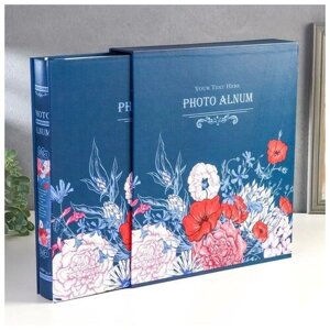 Фотоальбом на 500 фото 10х15 см "Нарисованные цветы" в коробке микс 33,5х30х6 см