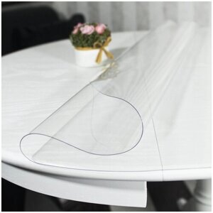 Гибкое/мягкое стекло овал Vello d'oro, 90x160 см, толщина 1 мм, скатерть ПВХ прозрачная декоративная на овальный стол