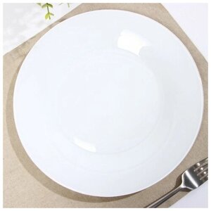 GiDGLASS Тарелка обеденная «Зефир», d=25 см, цвет белый