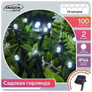 Гирлянда "Thread" 10 м, IP44, тёмная нить, 100 LED, свечение белое, 2 режима, солнечная батарея