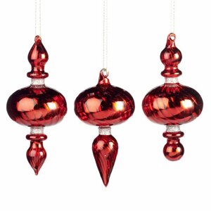 Goodwill Набор стеклянных елочных игрушек Arellano Lucero 15 см красный, 12 шт, подвеска *