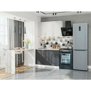 Готовый кухонный гарнитур кухня 1,2 метра без столешницы Сканди-05 2140*1200*600 White Softwood