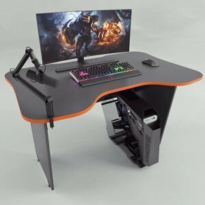 Игровой компьютерный стол FLY, Графит-оранжевый