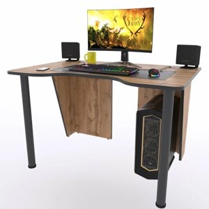 Игровой компьютерный стол "Лакер", 120х80х75 см, дуб вотан с чёрной кромкой