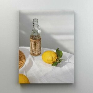 Интерьерная картина на холсте "Натюрморт - рецепт лимонада" размер 22x30 см