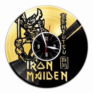 Iron Maiden - настенные часы из виниловой пластинки (с золотой подложкой)