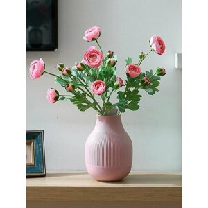 Искусственные цветы из шелка розовые Камелия, высота цветка 53 см