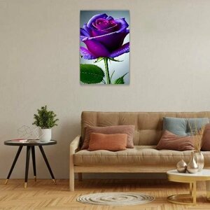 Картина на холсте 40x60 Альянс Лес "Фиолетовая роза 1" на подрамнике / интерьер/ декор